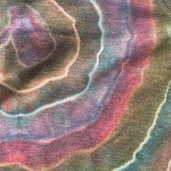 Ice Dyed Crop Top - Tie Dye Geode Earthy - Rock meets Boho (Women's L) - Picture 7 of 8